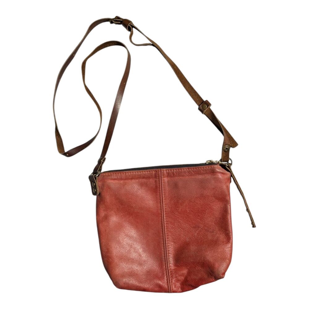Julie Meyer Minneapolis Handmade Pale Red Leather Small Crossbody Saddle Bag - Picture 2 of 7